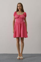 Beli Korseli Mini Elbise - Beyaz