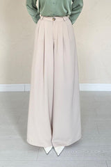 Füme Pileli Comfort Pantolon