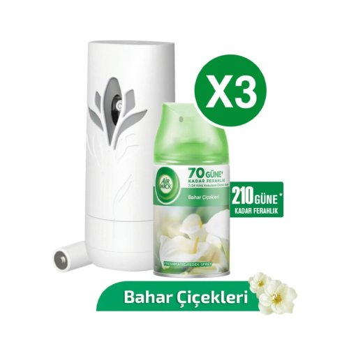 Air Wick Bahar Çiçekleri Freshmatic Oda Kokusu Makine + 3x250 Ml Yedek 210 Gün