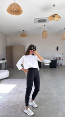 Kadın Scuba Modal Paça Manşet Pileli Pantolun