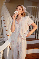 Çok Renkli Fransız Esintili Zarif Pijama Takımı 7325