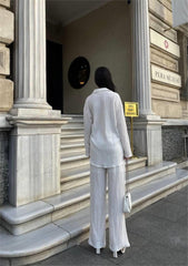 KENDİNDEN DESENLİ KRINKILL GÖMLEK - PANTOLON TK - Orange