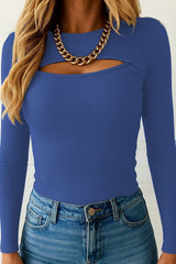 Kadın Uzun Kollu Pencere Detaylı Kaşkorse Bluz