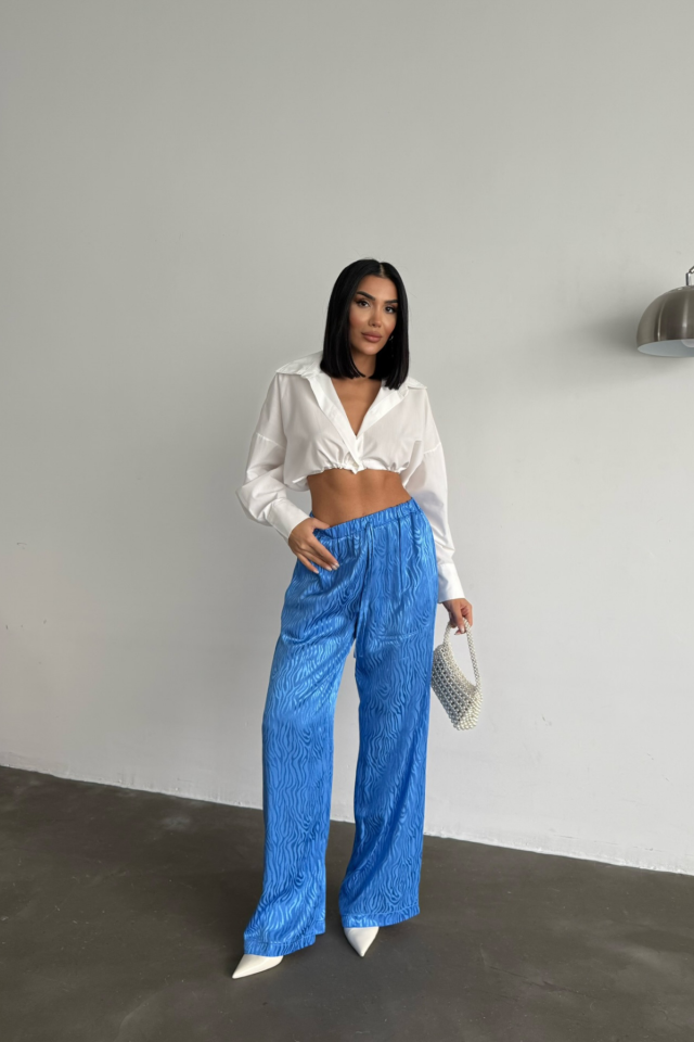 JAKAR SATEN PANTOLON - Mavi