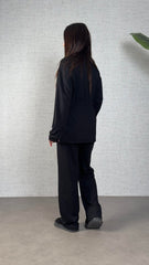 Kadın Uzun Kollu Yaka Ve Büzgü Detay Tunik Ve Pantolon Ikili Takım