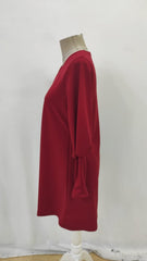 Kadın Uzun Kollu V Yakalı Kısa Ithal Krep Elbise