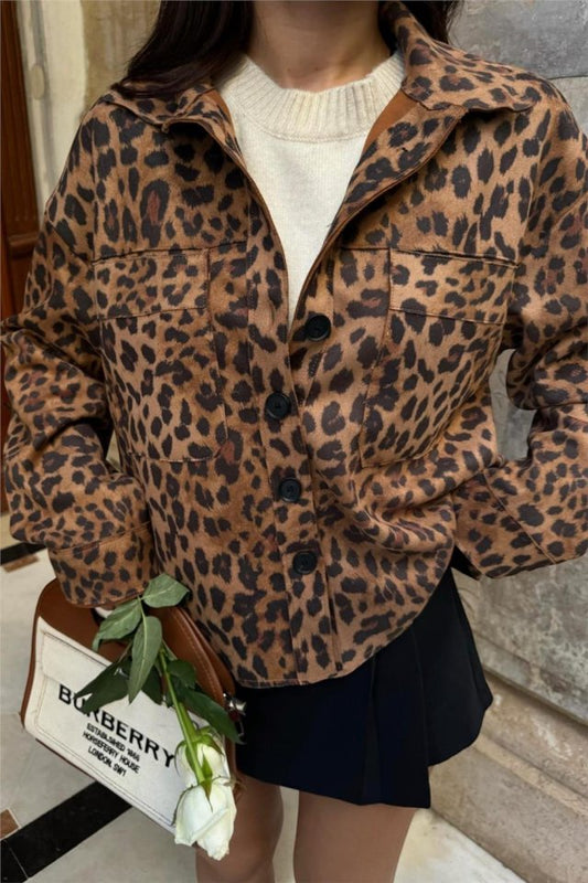 LEOPAR SÜET GÖMLEK - Leopar