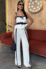 Askılı Bluz Pantolon Triko Takım 10114