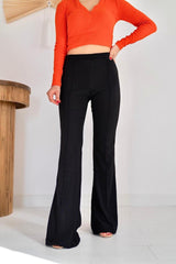 Siyah İspanyol Paça Pantolon