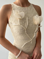 Lers Çiçek Detaylı Elbise