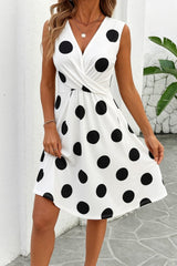 Kadın Sıfır Kollu önden çapraz Detaylı Leopar Desenli Süprem Elbise