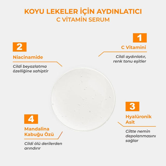 Sinoz Ton Eşitleyici Aydınlatıcı Vitamin C %4 + Niacinamide %2 Yüz Serumu 30 Ml Tüm Ciltler İçin