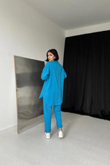 Fuşya Gömlek Ve Çıtçıtlı Pantolon Takım