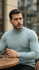 Erkek Yarım Balıkçı Yaka Pamuklu Triko