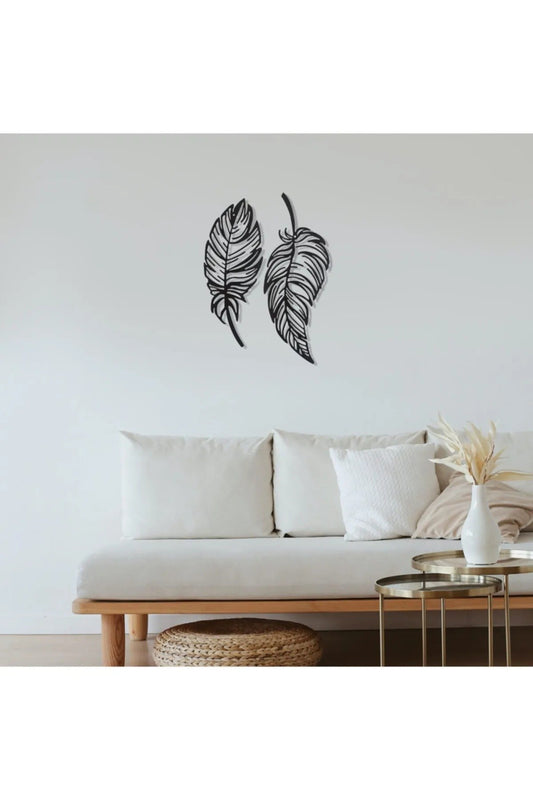 Wall Art Home Ikili Tüy Metal Tablo