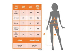 Kadın Beli Lastikli Düğme Ve Cep Detaylı Kapri Ithal Keten Pantolon