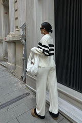 Cerly Çizlili Triko Pantolon Kazak Takım 9977