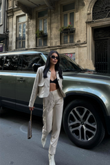 SÜET PANTOLON PENSLİ - Bej