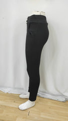 Kadın Yüksek Bel Cepli Düğmeli şardonlu Dalgıç Tayt Pantolon