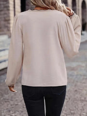 Kadın Uzun Kollu V Yakalı Aerobin Bluz