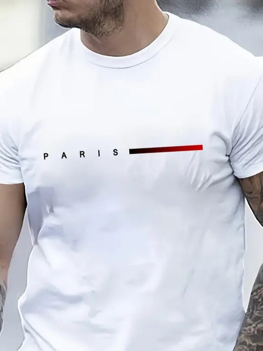 Erkek Paris Baskılı Süprem T-shirt