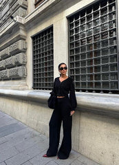 Püskül Detaylı Hırka Pantolon Triko Takım 9967