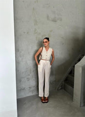 BEL LASTİK DETAYLI MODAL KUMAŞ PANTOLON - Fuşya