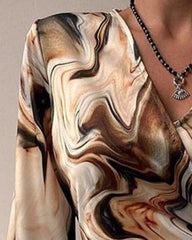 Kadın Uzun Kollu Kruvaze Yakalı Asimetrik Detaylı Mini Modal Elbise