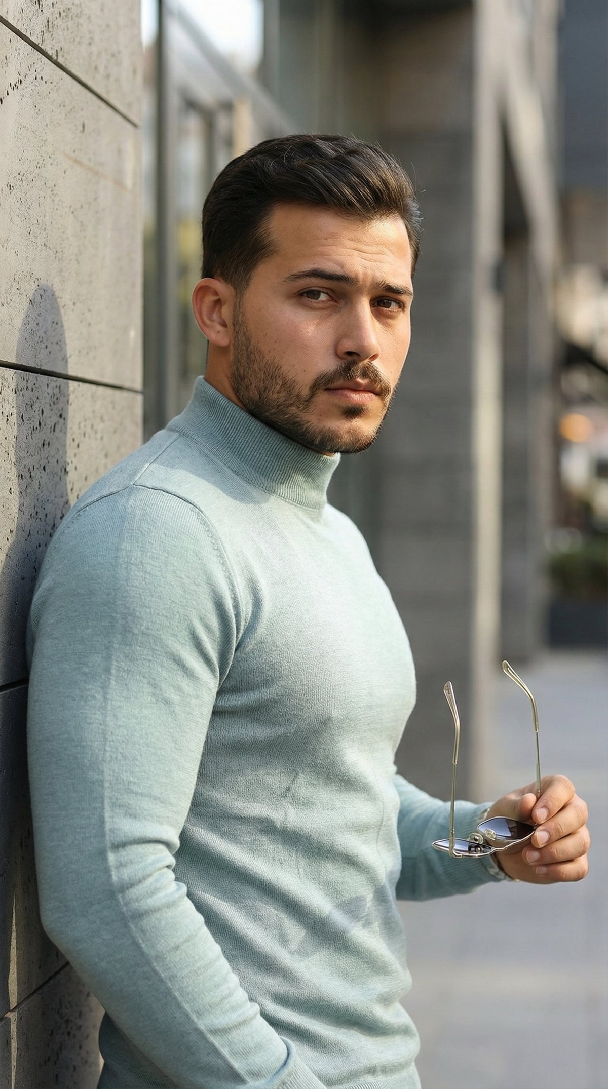 Erkek Yarım Balıkçı Yaka Pamuklu Triko