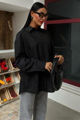 Klasik Oversize Poplin Gömlek 3421