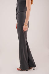 Ön Dikiş Detaylı Tek Düğme Camel Pantolon