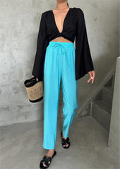 BEL LASTİK DETAYLI MODAL KUMAŞ PANTOLON - Fuşya