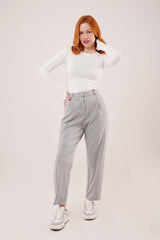 Kapama Cep Detaylı Siyah Pantolon