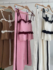 Askılı Bluz Pantolon Triko Takım 10114