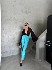 BEL LASTİK DETAYLI MODAL KUMAŞ PANTOLON - Fuşya