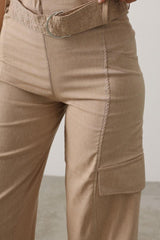 Kemerli Cargo Pantolon - İndigo