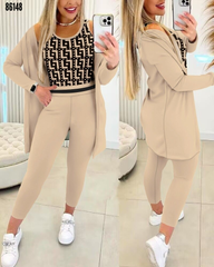 Kadın uzun kollu krep üçlü takım