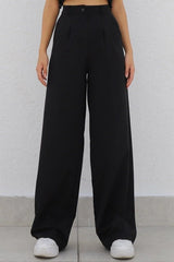 Kadın Yüksek Bel Cepli Ithal Krep Pantolon