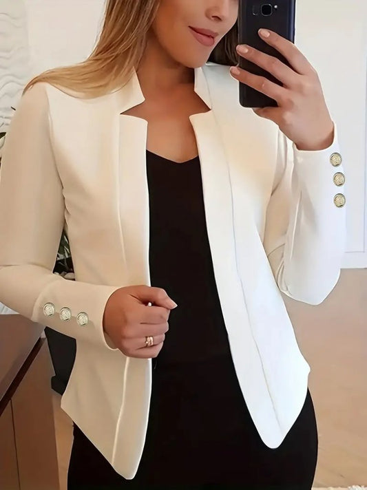 Kadın Uzun Kollu Kol Düğme Detay Ithal Krep Ceket