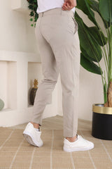 Erkek Slim Fit Likralı Bilek Boy Dilli Kumaş Pantolon