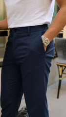 Erkek Cepli Slimfit Atlas Pantolon