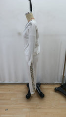 Kadın Uzun Kollu V Yakalı Pulpayetli Viskon Iki Iplik Bluz Ve Pantolon