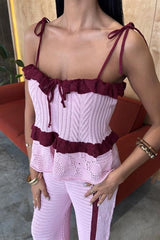 Askılı Bluz Pantolon Triko Takım 10114