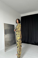 Sarı Gömlek Ve Baskılı Pantolon Takım