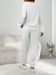 Kadın Uzun Kollu V Yakalı Pulpayetli Viskon Iki Iplik Bluz Ve Pantolon