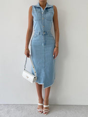 Meldia Jean Sıfır Kollu Elbise