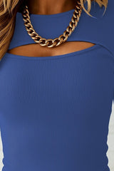 Kadın Uzun Kollu Pencere Detaylı Kaşkorse Bluz