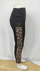 Kadın Yüksek Bel Leopar Desen Ve Cep Detaylı Dalgıç Tayt