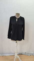 Kadın Uzun Kollu Yakalı Yakadan Bağcıklı Düğmeli Sandy Bluz