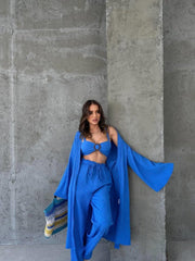 KRINKILL BÜSTİYER-PANTOLON-KİMONO TAKIM - Kahverengi